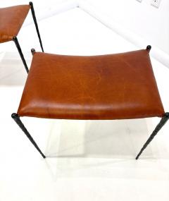 Pair of Hand Made Patinated Iron Benches - 4324785