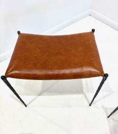Pair of Hand Made Patinated Iron Benches - 4324787