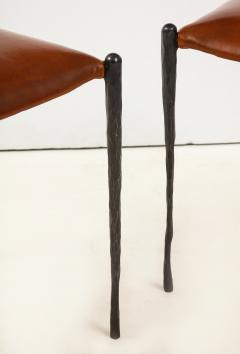 Pair of Hand Made Patinated Iron Benches - 4373158