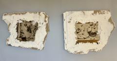 Pair of Hand Painted Architectural Wall Fragments Plaster Italian - 2918870