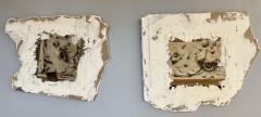 Pair of Hand Painted Architectural Wall Fragments Plaster Italian - 2918871