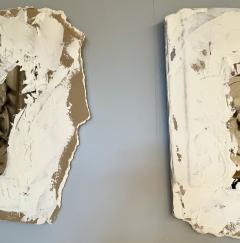 Pair of Hand Painted Architectural Wall Fragments Plaster Italian - 2918878