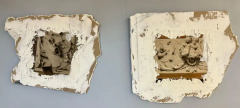 Pair of Hand Painted Architectural Wall Fragments Plaster Italian Venetian - 2489317
