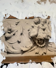 Pair of Hand Painted Architectural Wall Fragments Plaster Italian Venetian - 2489381