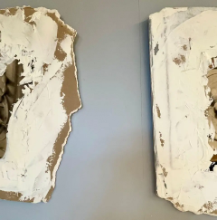 Pair of Hand Painted Architectural Wall Fragments Plaster Italian Venetian - 2489421