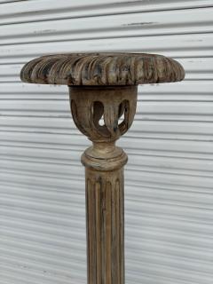 Pair of Hand Painted Italian Candlestick Torchieres with Cane Bases - 4415956