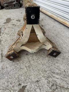 Pair of Hand Painted Italian Candlestick Torchieres with Cane Bases - 4415974