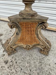 Pair of Hand Painted Italian Candlestick Torchieres with Cane Bases - 4415984