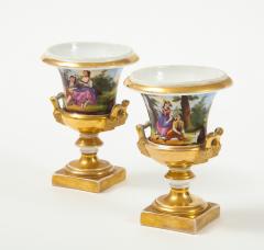 Pair of Hand Painted Porcelain Cache Pots - 1502425