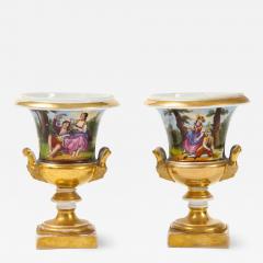 Pair of Hand Painted Porcelain Cache Pots - 1503291