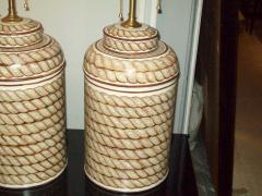 Pair of Hand Painted Tole Canister Lamps - 344247