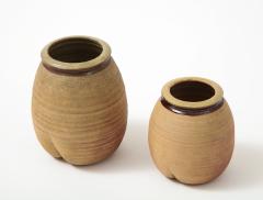 Pair of Hand Thrown Earthenware Icelandic Vessels - 2200344