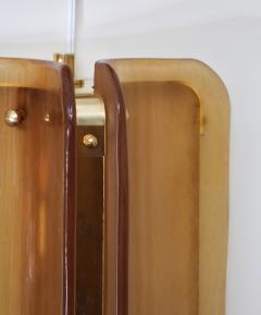Pair of Hand casted Murano Glass and Brass Wall Sconces in Cognac Italy - 4616688