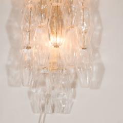 Pair of Handblown Murano Glass Polyhedral Sconces with Brass Fittings - 1579358
