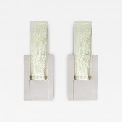 Pair of Handblown Murano Glass Sconces in Nickel w 24 karat Gold Flecks - 3110934
