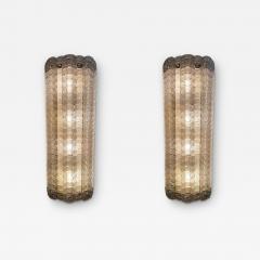 Pair of Handcrafted Python Clear Murano Textured Glass Sconces Italy 2025 - 4213901