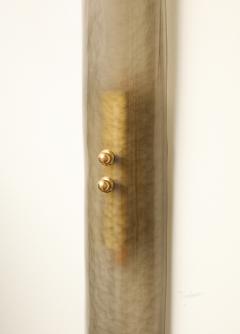 Pair of Handcrafted Smoked Murano Glass and Brass Barchetta Sconces Italy - 4236514