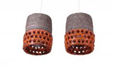 Pair of Hanging Ceramic Pendant Lamps - 3157522
