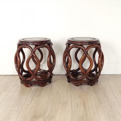 Pair of Hardwood Chinese Stools Late 19th Early 20th Century - 3346495