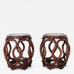 Pair of Hardwood Chinese Stools Late 19th Early 20th Century - 3349004