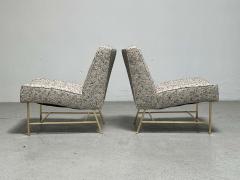 Pair of Harvey Probber Slipper Chairs on Brass Bases - 2947192