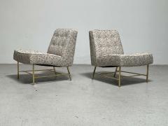 Pair of Harvey Probber Slipper Chairs on Brass Bases - 2947194