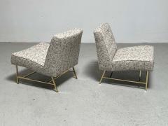 Pair of Harvey Probber Slipper Chairs on Brass Bases - 2947197