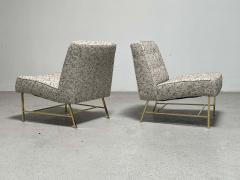 Pair of Harvey Probber Slipper Chairs on Brass Bases - 2947198