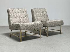 Pair of Harvey Probber Slipper Chairs on Brass Bases - 2947199