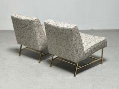 Pair of Harvey Probber Slipper Chairs on Brass Bases - 2947201
