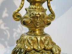 Pair of Heavy Brass Belle poque Three Light Candelabra Circa 1890 - 2162616