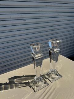 Pair of Heavy Crystal Candleholders - 4323209