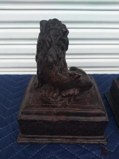 Pair of Heavy Plaster Lion Bookends - 3737514