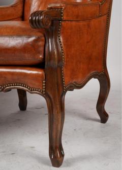Pair of Hendrix Allardyce Italian Baroque Style Leather Wing Chairs - 3113549