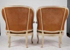 Pair of Hendrix Allardyce Swedish Empire Painted Double Caned Bergeres Chairs - 3113529