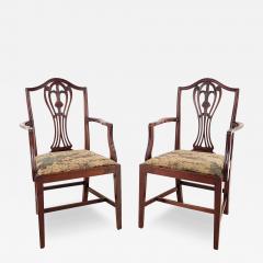 Pair of Hepplewhite Armchairs England 19th century - 3836005