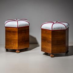 Pair of Hexagonal Art Deco Stools 1st Half 20th Century - 4803964