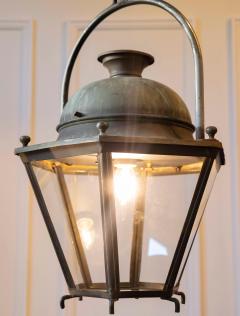 Pair of Hexagonal Copper Lanterns with Domed Tops - 4431947