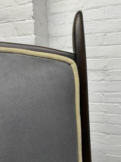 Pair of High Back Armchairs in Suede Upholstery - 1933041