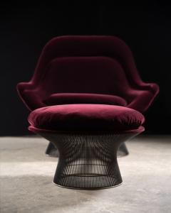 Pair of High Back Lounge Chairs Ottoman by Warren Platner for Knoll - 3057539