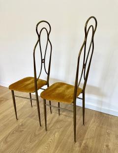 Pair of Hight Back Brass Chairs - 3449846