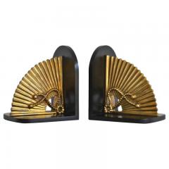 Pair of Hollywood Regency Brass Bookends - 785917