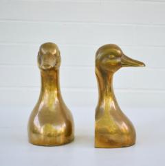 Pair of Hollywood Regency Brass Duck Form Bookends - 3633097