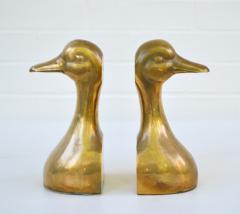 Pair of Hollywood Regency Brass Duck Form Bookends - 3633098