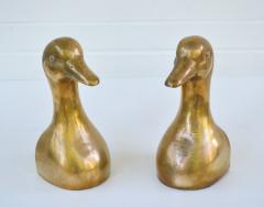 Pair of Hollywood Regency Brass Duck Form Bookends - 3633108