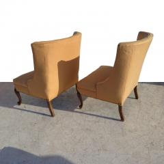 Pair of Hollywood Regency Button Tufted Slipper Chairs - 2669772