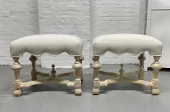 Pair of Hollywood Regency Cerused Benches - 3076771