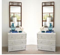 Pair of Hollywood Regency Faux Bamboo Wall Mirrors - 3357946