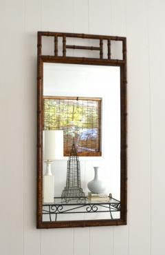 Pair of Hollywood Regency Faux Bamboo Wall Mirrors - 3357947