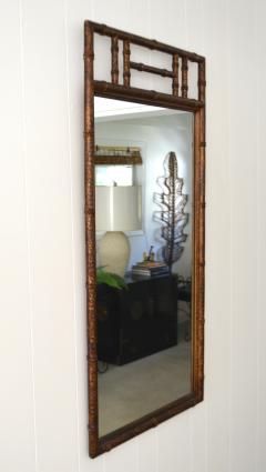 Pair of Hollywood Regency Faux Bamboo Wall Mirrors - 3357949